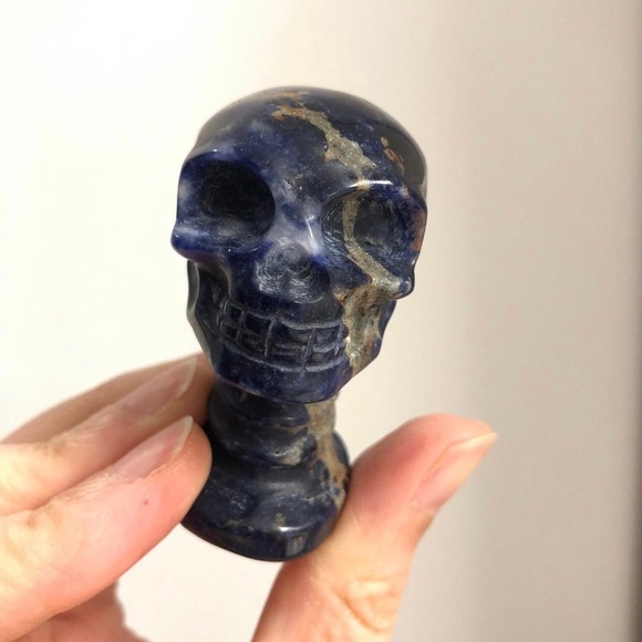 Sodalite Skull Halloween Crystal - Picture 2 of 6